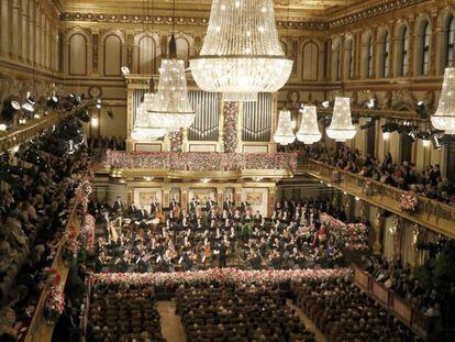 La Filarm&oacute;nica de Viena, en el Concierto de A&ntilde;o Nuevo, este lunes.