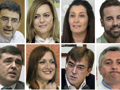 El Comit&eacute; Federal del PSOE ha aprobado por asentimiento que una comisi&oacute;n gestora se haga cargo del partido tras la dimisi&oacute;n del hasta ahora secretario general, Pedro S&aacute;nchez. De izquierda a dcha, arriba, el presidente, Javier Fern&aacute;ndez (Asturias), y los vocales, Mario Jim&eacute;nez D&iacute;az (Andaluc&iacute;a), Mar&iacute;a Jes&uacute;s Serrano Jim&eacute;nez (Andaluc&iacute;a), Ascensi&oacute;n Godoy (Extremadura), Jos&eacute; Enrique Mu&ntilde;oz Lladr&oacute; (Valencia); y abajo, Mar&iacute;a Dolores Padr&oacute;n Rodr&iacute;guez (Canarias), Ricardo Cort&eacute;s Lastra (Cantabria), Soraya Vega Prieto (Extremadura), Francesc Antich Oliver (Baleares), y Francisco Oc&oacute;n Pascual (La Rioja). 