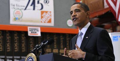 Barack Obama en un local de Home Depot