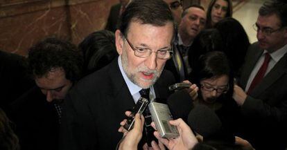 El presidente del Gobierno, Mariano Rajoy, en el Congreso