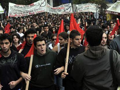 Manifestación contra el Gobierno griego en Atenas.