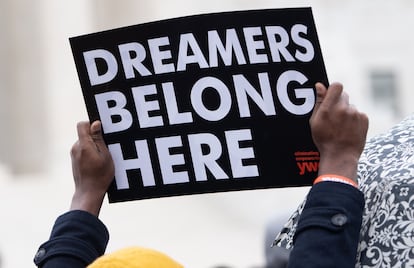 Manifestación a favor de los 'soñadores' ante la Corte Suprema de Estados Unidos, en 2019.