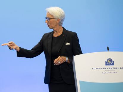 La presidenta del BCE, Christine Lagarde, el jueves pasado en Fráncfort.