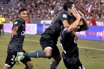 Rubén Castro celebra el gol del triunfo bético.