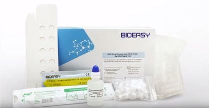Test rápido de antígeno del laboratorio chino Bioeasy.