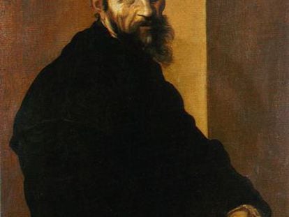 Uno de los pocos retratos de Miguel Ángel, realizado por Jacopino del Conte en 1535.