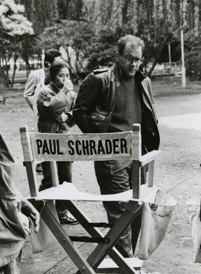 Paul Schrader en el rodaje de <i>Mishima.</i>