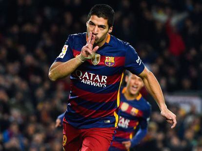 Suárez celebra un gol ante el Athletic el pasado 17 de enero.