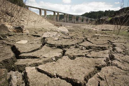 Embalse de Belesar en el río Miño, el 3 de agosto.