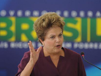 La presidenta Rousseff dando un discurso el pasado miércoles.