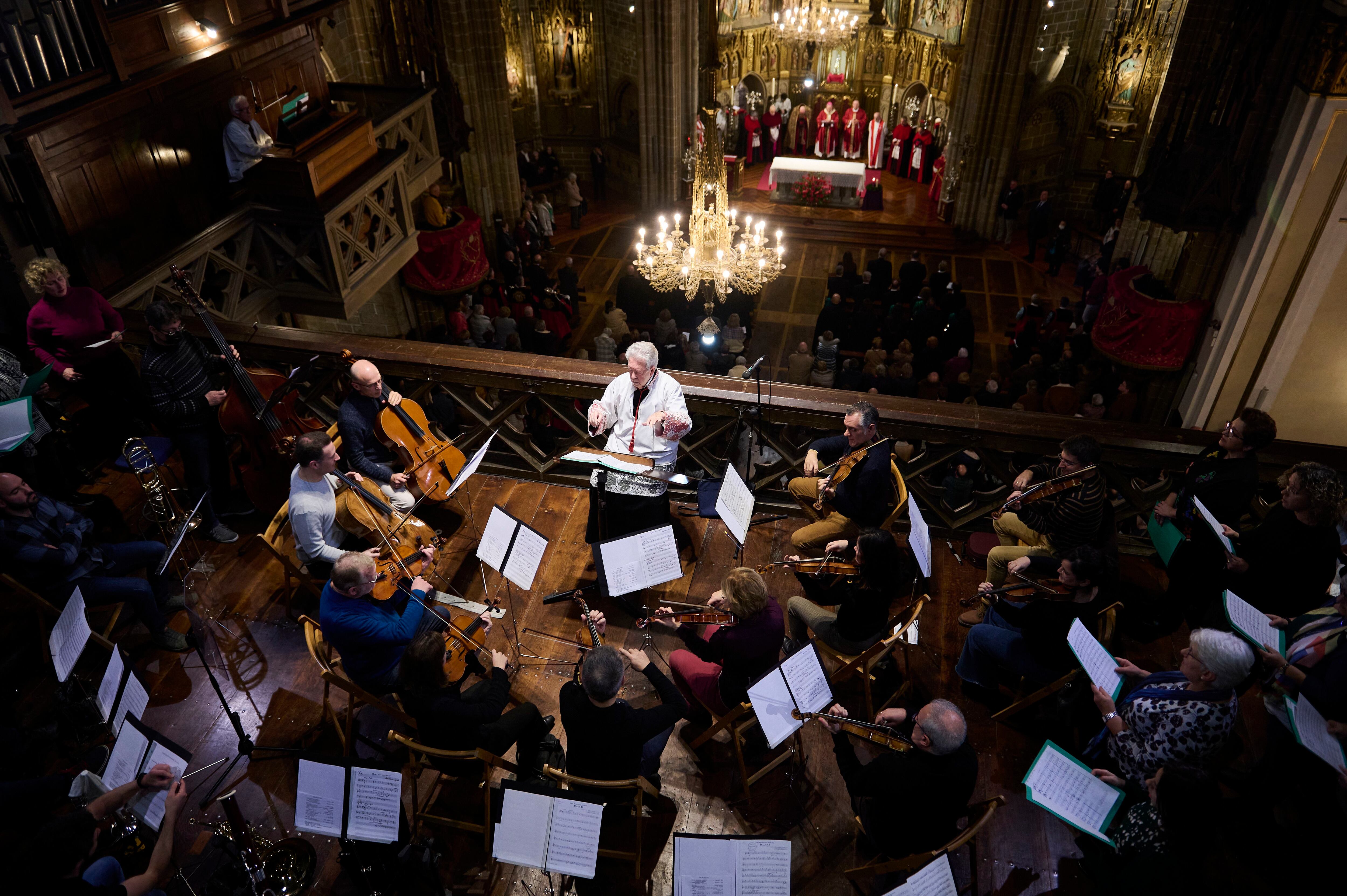 Momento del concierto en la catedral de Pamplona del pasado 29 de noviembre con Sagaseta al frente.