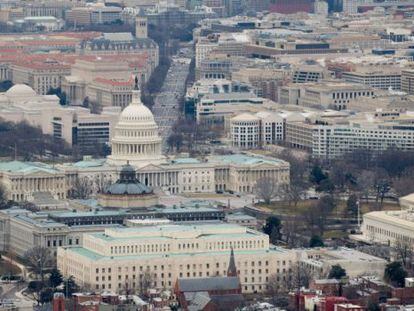 El Capitolio y la avenida Pensilvania en Washington DC. 