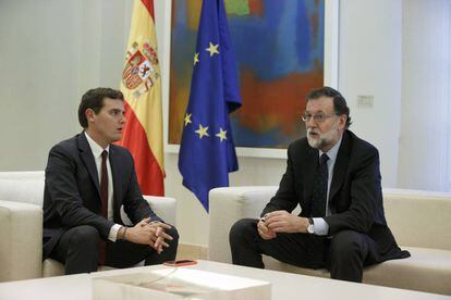 Albert Rivera y Mariano Rajoy, durante su reunión.