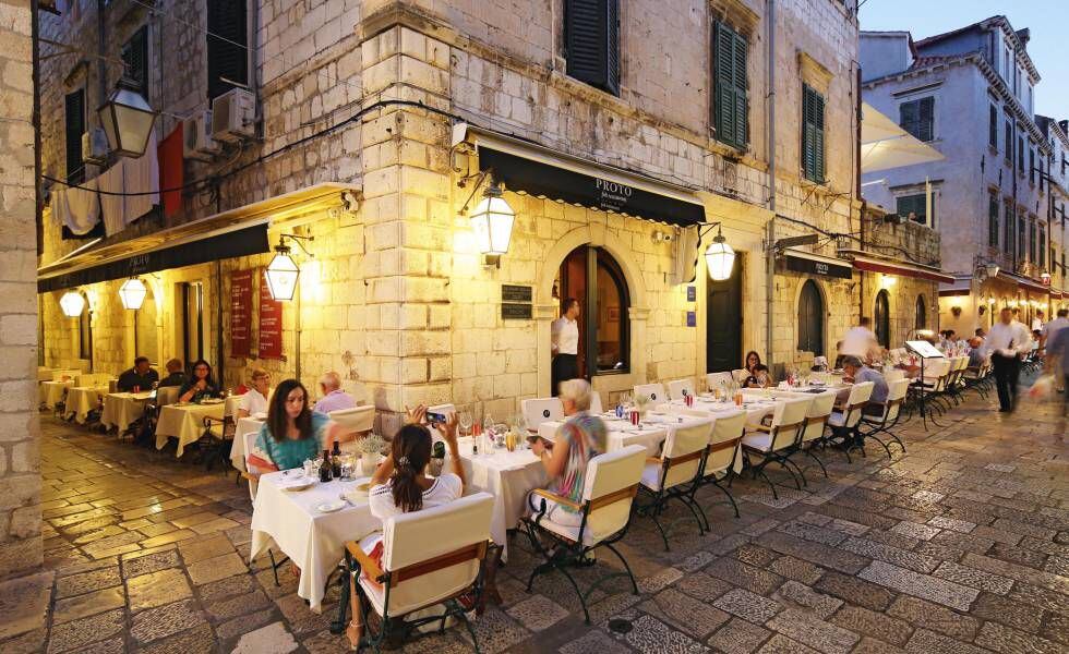 Terraza del restaurante Proto, en Dubrovnik.