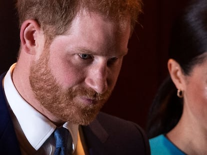 Enrique de Inglaterra y Meghan Markle el 5 de marzo de 2020 en uno de sus últimos actos públicos en el Reino Unido.