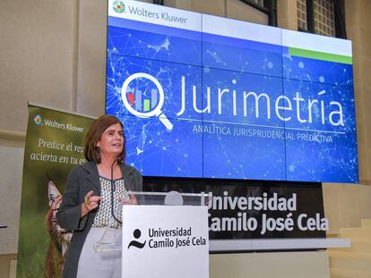 La secretaria de Estado de Justicia, Carmen Sánchez-Cortés, durante la presentación de Jurimetría.