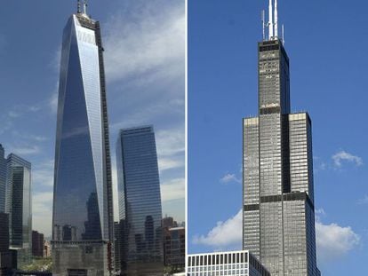 A la izquierda, el One World Trade Center, de Nueva York; a la derecha, la Torre Willis, en Chicago.