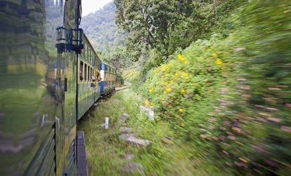 El tren cremallera de las montañas Nilgiri, en India.