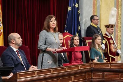 La presidenta del Congreso, Francina Armengol, interviene en la apertura de la XV Legislatura.