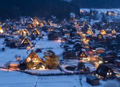 El pintoresco pueblo de Shirakawa-go en Japón.