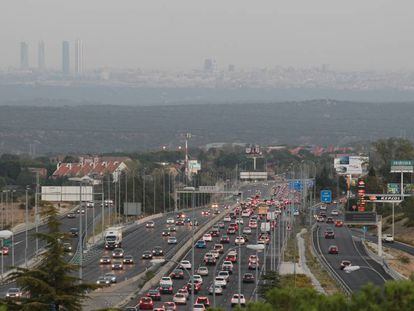 Vista de Madrid desde Torrelodones durante el último episodio de contaminación, en octubre de 2017.