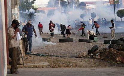 Los enfrentamientos en Cochabamba, este sábado. 