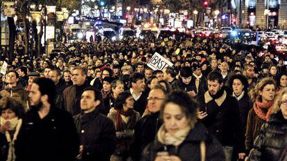 Protestas en Madrid por el escando de los papeles de contabilidad de Bárcenas.