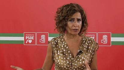 La vicesecretaria general del PSOE y ministra de Hacienda en funciones, María Jesús Montero.