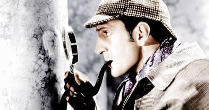 Basil Rathbone en el papel de Holmes.