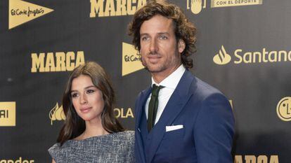 Feliciano Lopez y Sandra Gago, en una fiesta en Madrid en diciembre de 2018.