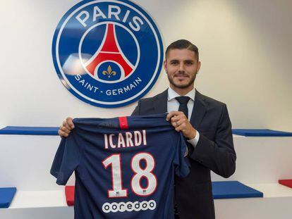 Icardi, con la camiseta del PSG.