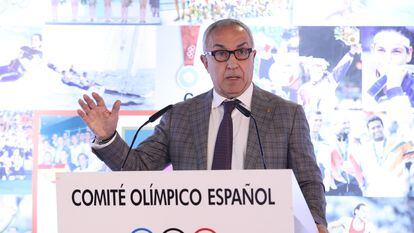 Alejandro Blanco, presidente del Comité Olímpico Español, durante una rueda de prensa el pasado 25 de mayo.