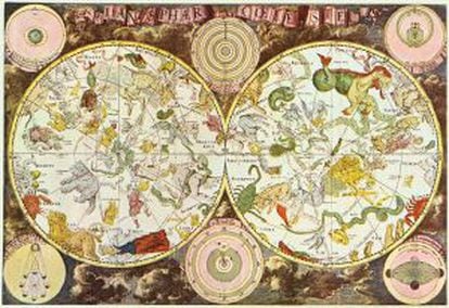 Mapa 'Firmamentum Sobiescianum sive Uranographia' (1690), del astrónomo Johannes Hevelius.