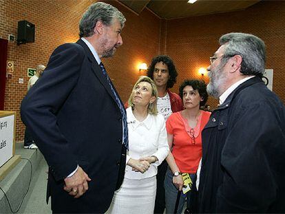De izquierda a derecha, José María Fidalgo, Amparo Valcarce, Pedro Zerolo, Beatriz Gimeno y Cándido Méndez.