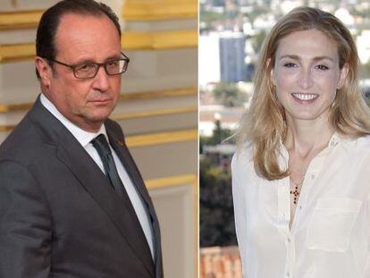 El presidente Fran&ccedil;oise Hollande, y la actriz Julie Gayet.