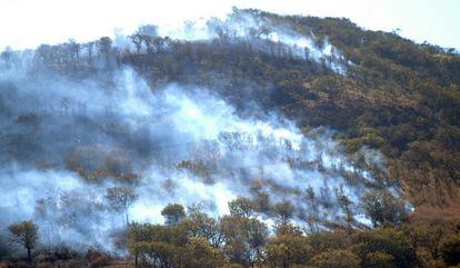 Incendio en un monte de Guatemala.