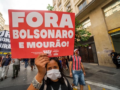 Manifestación contra el presidente de Brasil, Jair Bolsonaro.