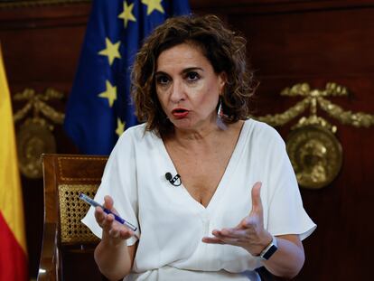 La ministra de Hacienda y nueva número dos del PSOE, María Jesús Montero, en la entrevista con la Agencia Efe.