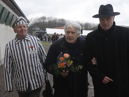 Jorge Semprún, durante un acto en el campo de concentración de Buchenwald.