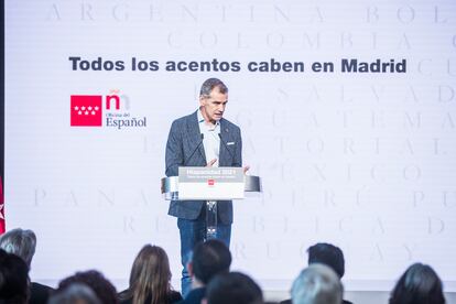 Toni Cantó en la presentación de la Oficina del Español y el próximo festival de la Hispanidad 2021, el 17 de septiembre en el Círculo de Bellas Artes.