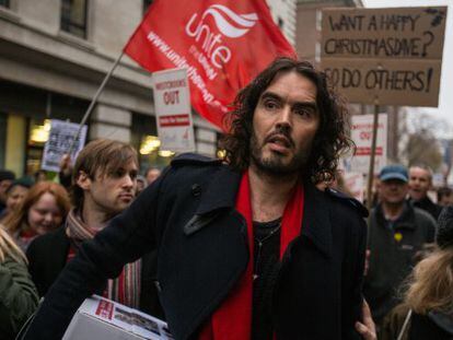 Russell Brand, en una protesta el pasado 1 de diciembre en Londres.