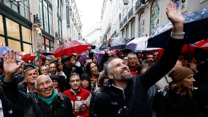 António Costa y Pedro Nuno Santos, el viernes en el último día de campaña de Lisboa.