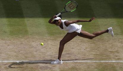 Venus Williams, durante el pulso contra Konta en la central.