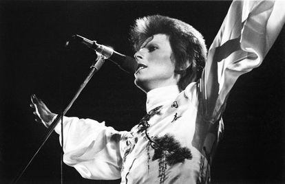David Bowie como Ziggy Stardust en 1973.