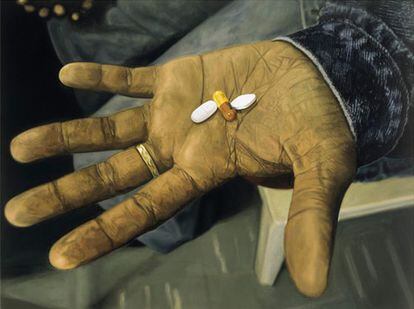 Obra de Damien Hirst sobre el tratamiento antiviral.