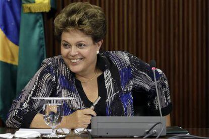 La presidenta de Brasil, Dilma Rousseff, este lunes.