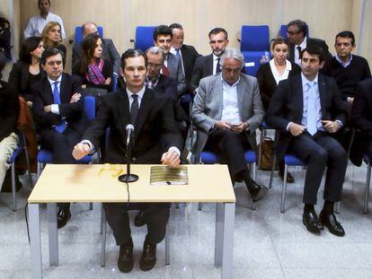 Iñaki Urdangarin durante su intervención en una sesión del juicio del 'caso Nóos'.