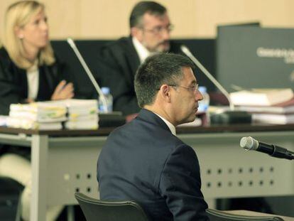 josep Maria Bartomeu, presidente del Barcelona, en su comparecencia en el juzgado.