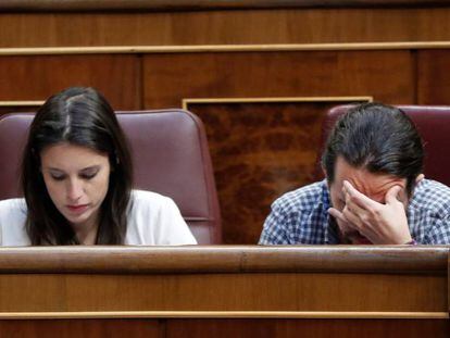 Irene Montero y Pablo Iglesias, de Podemos.