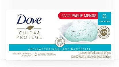 Este paquete de jabón Dove cuida tu piel, la deja limpia y no la reseca